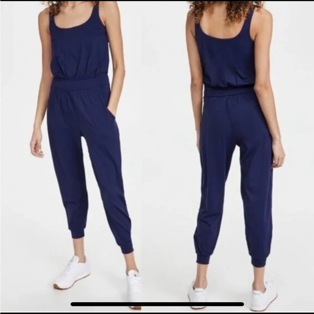 Susana Monaco Navy Blue Women's Small 2 pocket one piece Jumpsuit
